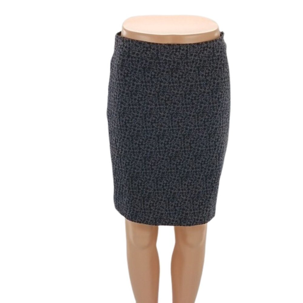 Max Studio Womens Size 4 Animal Print Pencil Skirt Black Gray Career Office